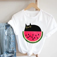 women printing cartoon cat funny spring summer 90s ladies style fashion clothes print tee top tshirt female graphic t shirt