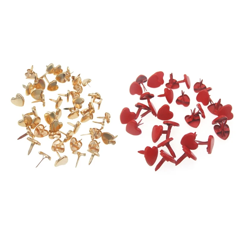 

200 Pcs Creative Heart-like Metal Pins Brooches Set Home Kindergarten Handmade Paper Crafts Decoration Supplies