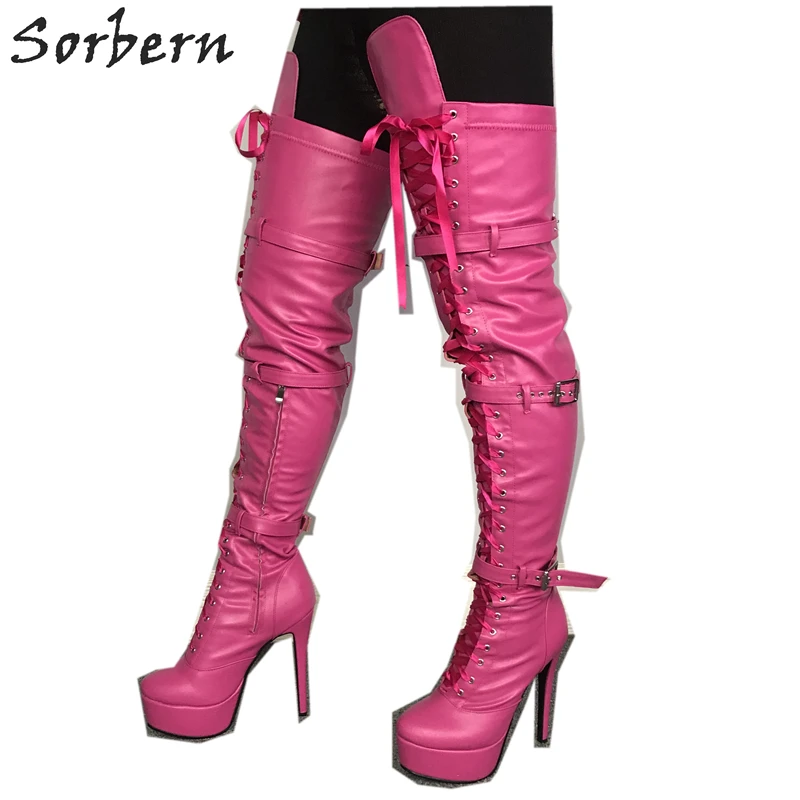 Женские высокие ботинки на платформе высоком каблуке|Ботфорты| |