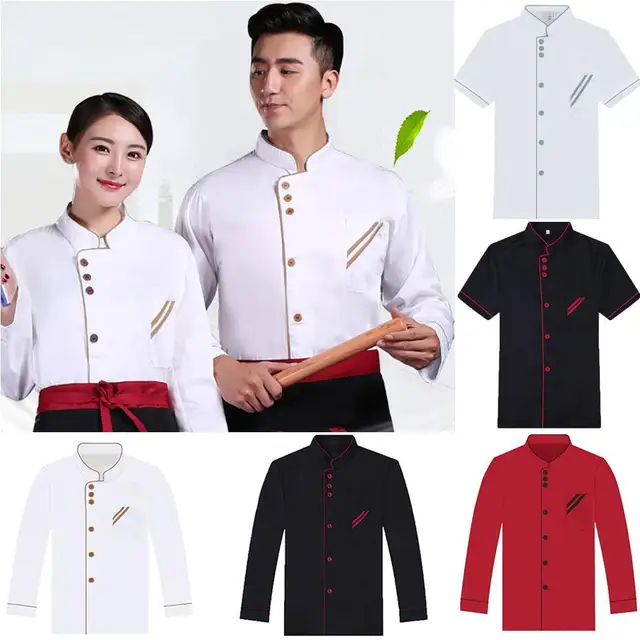 Unisex Short And Long Sleeve  Restaurant Kitchen Cooking Chef Jacket Coat Hotel Kitchen Service Uniform Workwear Apron