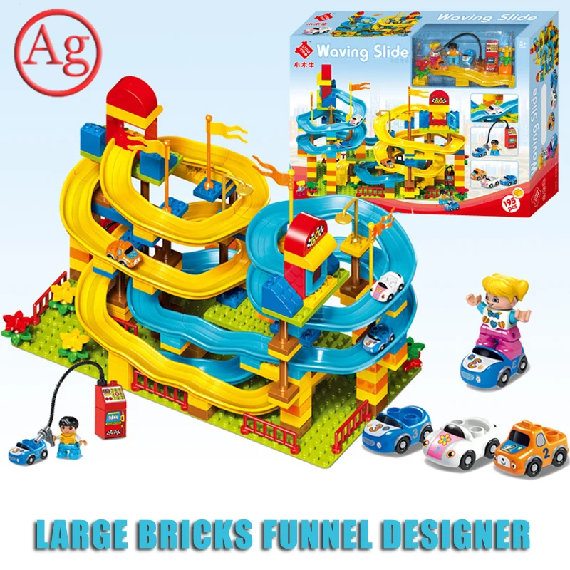 195 шт. мраморная гонка кирпичная Воронка слайд оптом комплект строительных