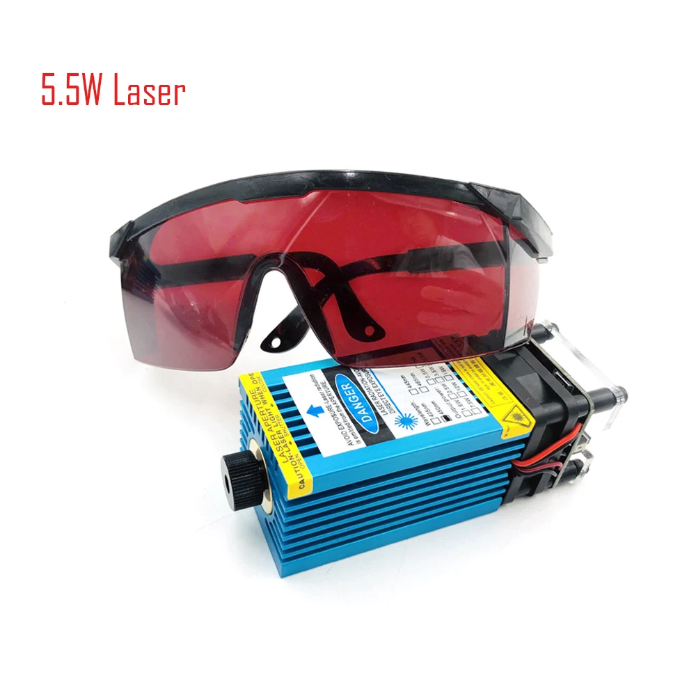 

5500MW 450MW 5.5W Laser Module Focusing Len Blue Laser Engraving TTL PWM Module for CNC Laser Engraving Machine