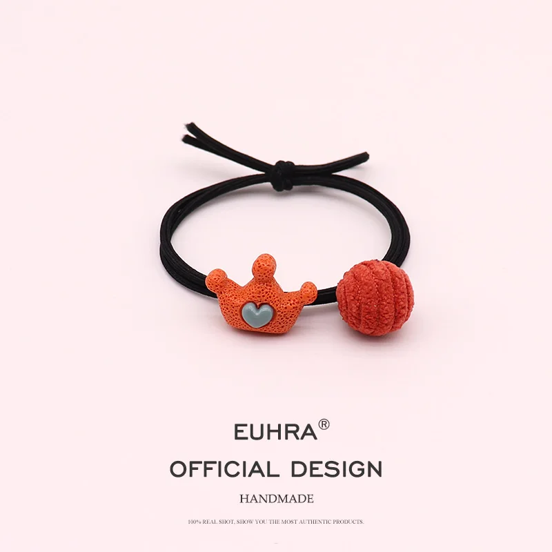 EUHRA, 5 цветов, Императорская корона, вельветовый шарик, эластичный браслет, резинки для волос для женщин и девочек, резинка для волос, Детские аксессуары для волос