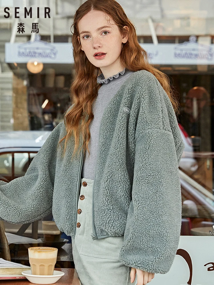 Куртка SEMIR женская короткая в стиле оверсайз свободная теплая куртка с V-образным