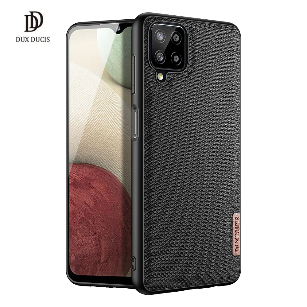 

Fino Series For Samsung Galaxy A12 Case Woven Fabric Protecting Case Anti-Shock Non-Slip Original Slim Design чехол на самсунг