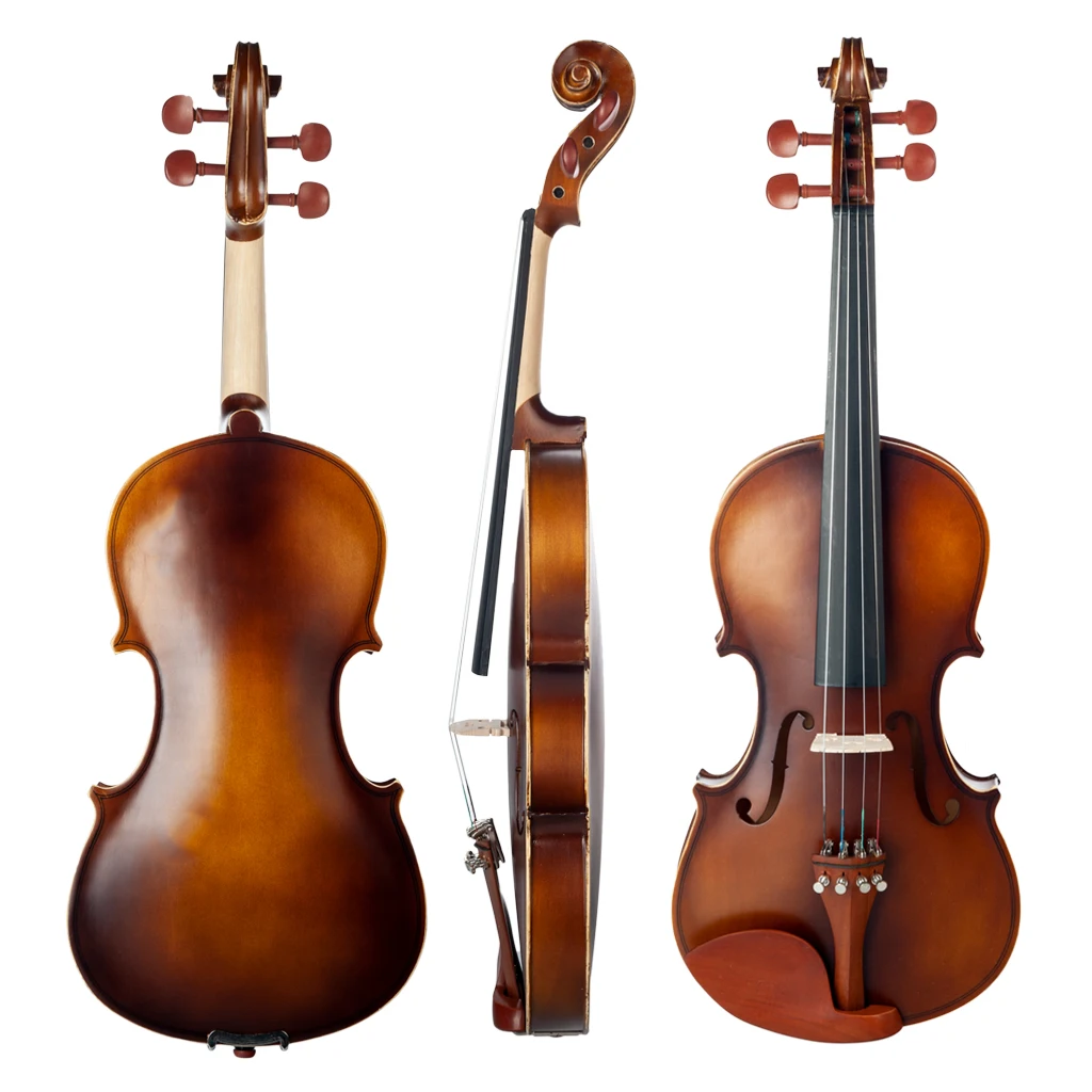 NAOMI Violin Full Size Natural Acoustic Solid Wood Spruce Flame Maple Veneer Violin Fiddle for Beginner Jujube Wood Parts enlarge