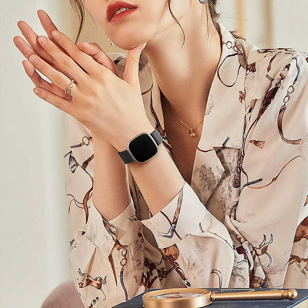 Браслет для умных часов Fitbit Versa 3/Fitbit Sense сменный сетчатый ремешок из нержавеющей
