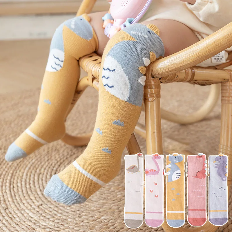 

Cartoon Animal Print Baby Socks Winter Warm Soft Cotton Newborn Long Socks Infant Toddler Baby Girl Boy Knee-Length Socks