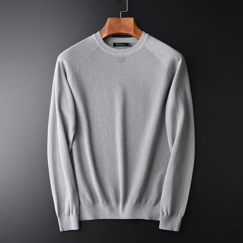 

Мужской свитер с круглым вырезом, с рукавом реглан