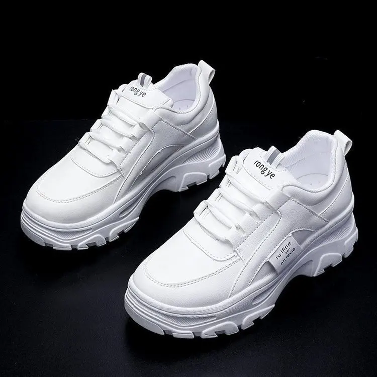 

Sports Shoes Women's 2021 New Women's Shoes Spring Low Top Lace Up Casual Shoes Women's Thick Sole Running Shoes Women's Shoes