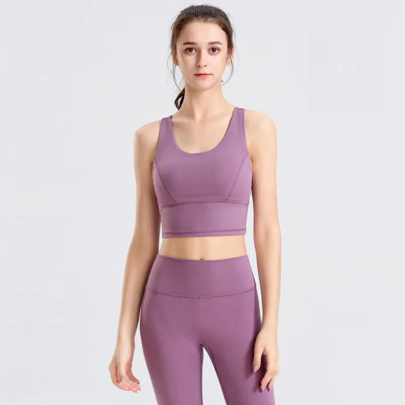 

Quality Solid Sport Suit Women Sportswear Bra Set with Pad for Gym Fitness Clothes Women Yoga Workout Set Costume Sports Female