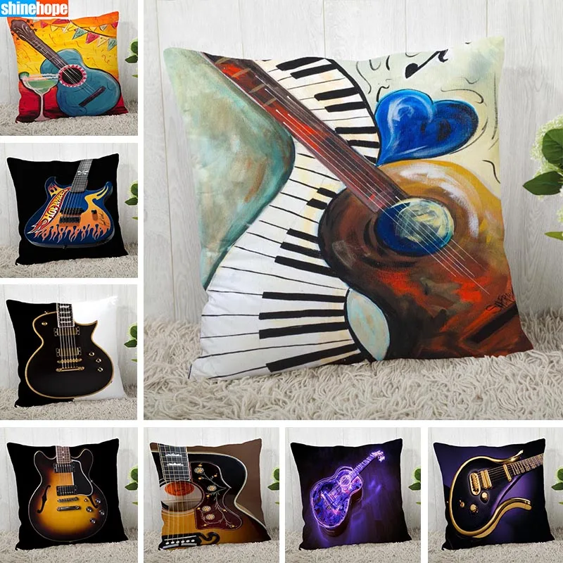 Наволочки под заказ гитарная квадратная наволочка Рождественская Наволочка на