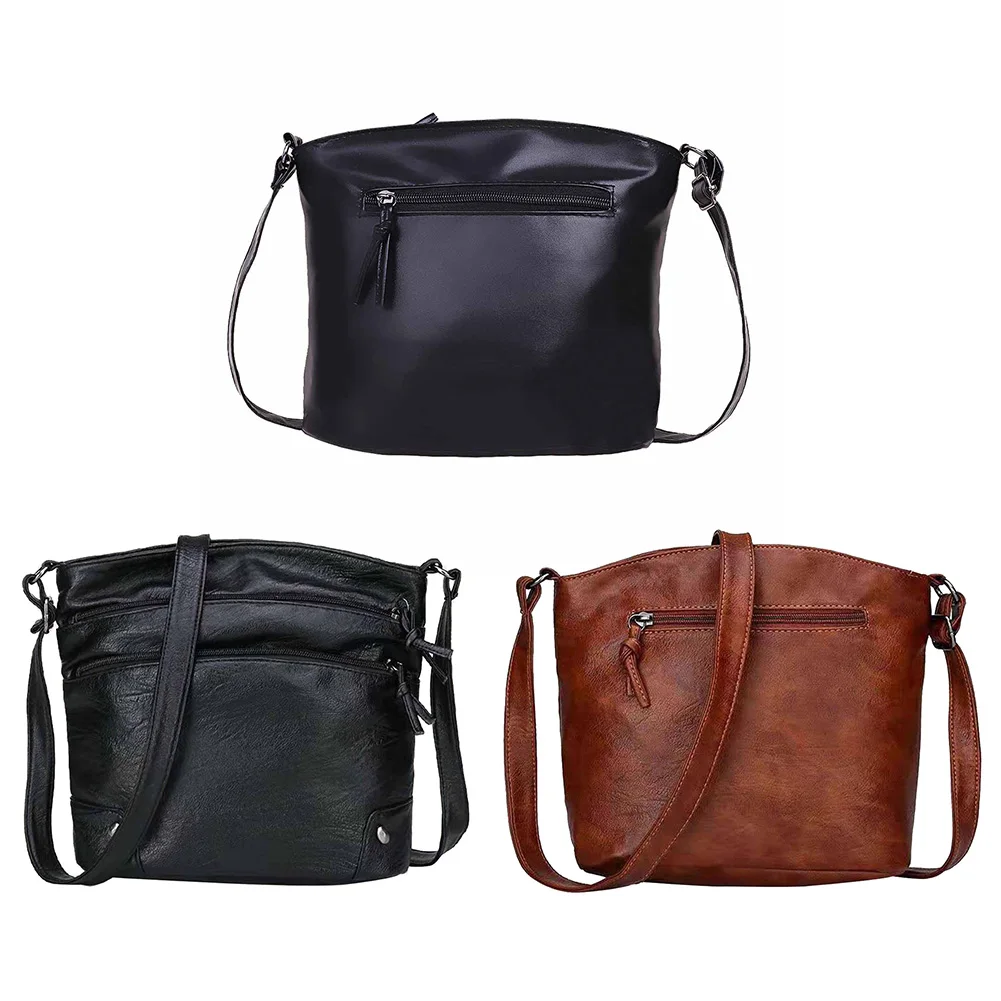 

Fashion Women Messenger Bag PU Leather Multipurpose Soft Handle Casual Ladies Solid Color Small Purse Handbags