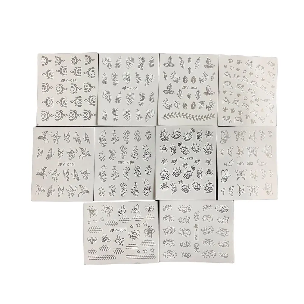 Новый полный красоты 30 шт. золотой серебряный ноготь водная связка с перьями и