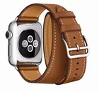 Сверхдлинный двойной кожаный ремешок для Apple Watch Band 4238 мм 45 мм 3 2 1 тонкий браслет для iWatch SE7 6 5 4 4440 мм 41 мм