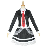 anime danganronpa v3 killing harmony cos yasuhiro taeko cosplay white shirt black coat skirt stockings tie headwear 6pcs set