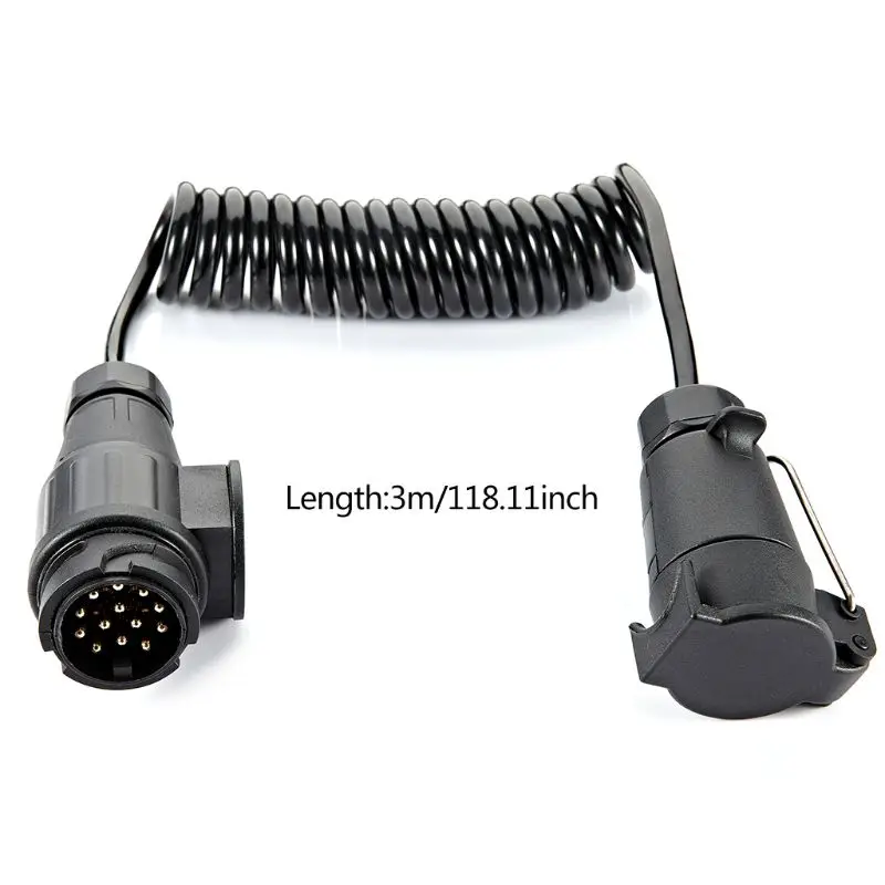 

13Pin Trailer Extension Cable 13 Core Trailer Plug Base With Trailer Extension Cable Connector 3m Trailerline Truck