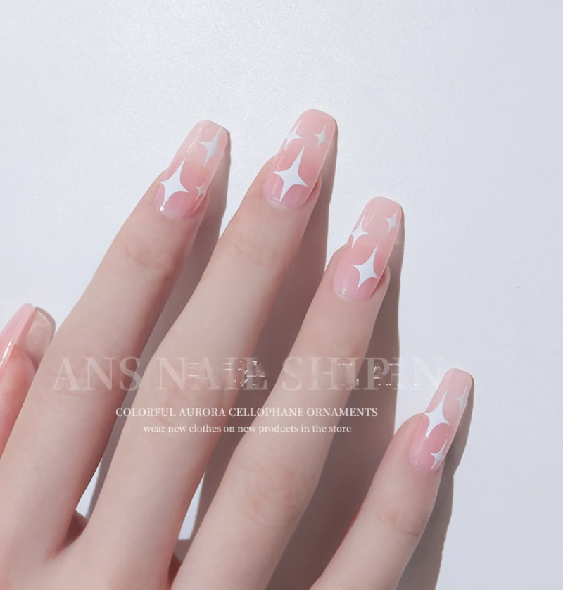 1 лист наклеек для ногтей дизайна белая бабочка цветок Переводные картинки