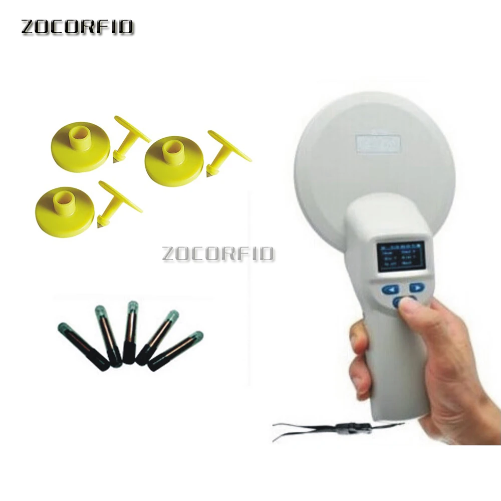 Bluetooth communication 134.2Khz ISO 11784/5 RFID animal rfid reader for pig cattel dog sheep data management+2pcs tags | Контроль