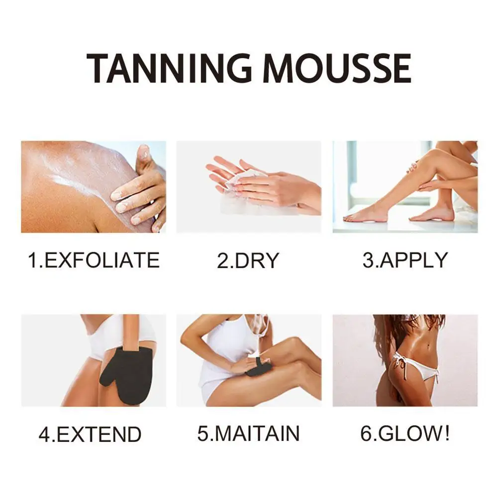 

New Beauty Black Mousse Long Lasting Sunless Tanning Self Body Cream Self Tanning Mousse Self Tanner Tanning Lotion Free Ship