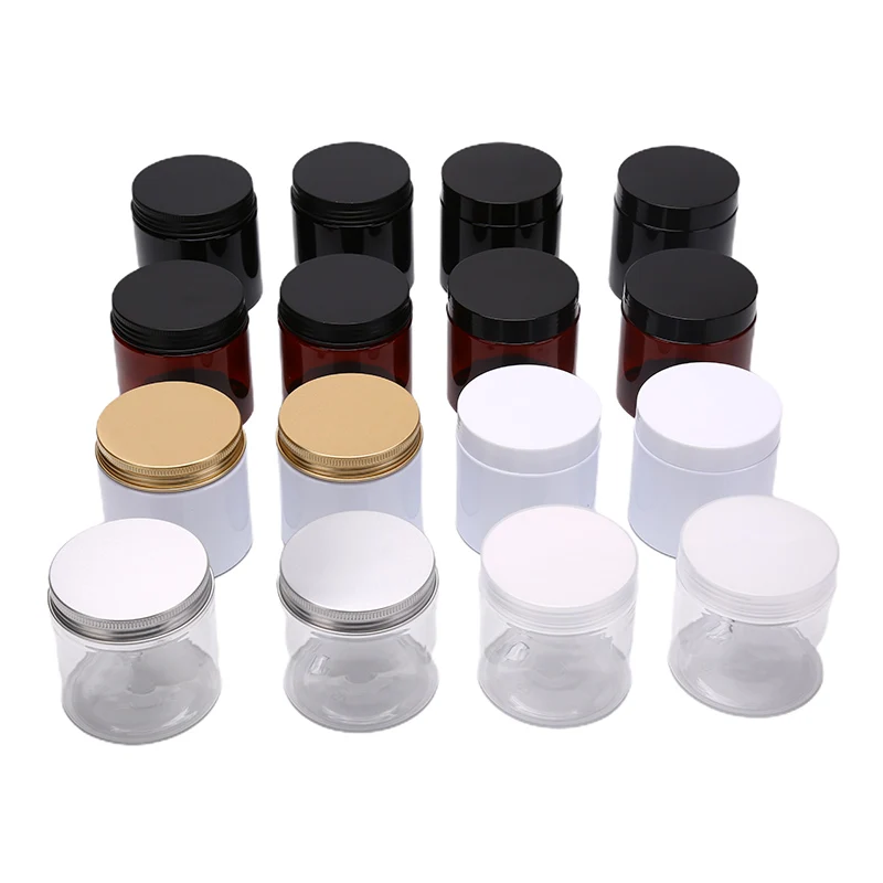 

2pcs Plastic Jar Cosmetic Cream Jar Plastic Pot Aluminum Lid Plastic Cap PET Container Empty Food Packing Cans