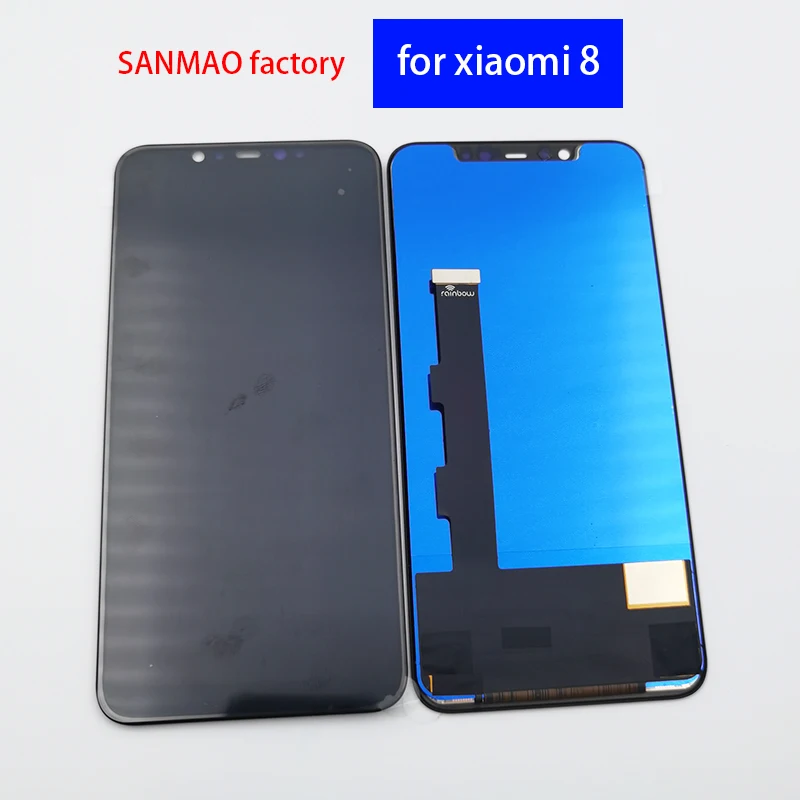 ЖК дисплей с сенсорным экраном и дигитайзером в сборе для Xiaomi Mi 8 рамкой запасные