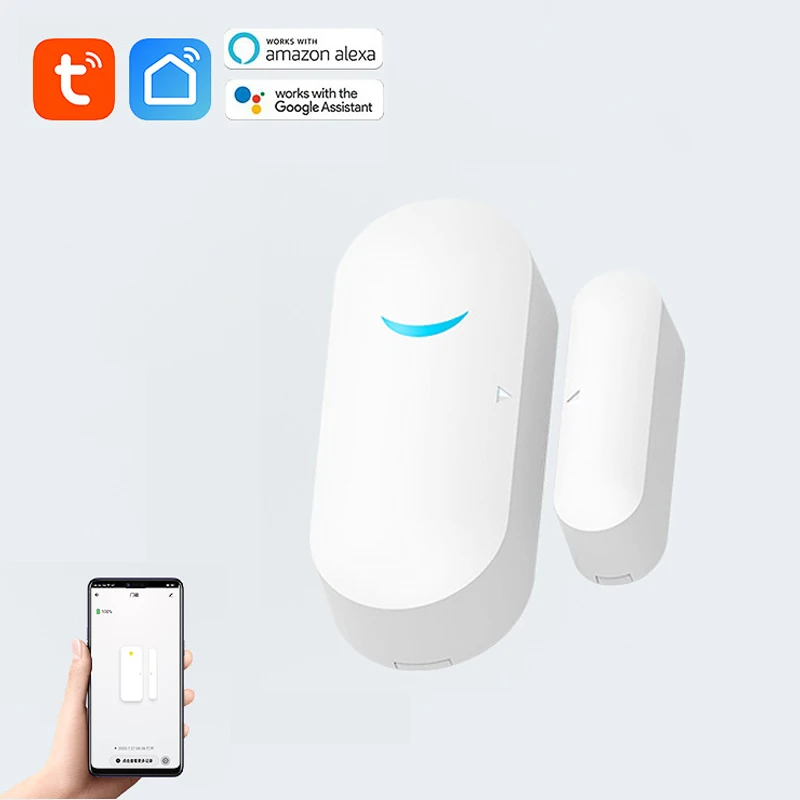 Anjielosmart Tuya WiFi Door and Window Sensor with Magnetic, Contact Sensor Alarm with App Control,Suitable for Home Office Shop enlarge