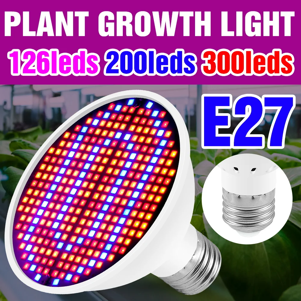 

E27 LED Grow Lamp Full Spectrum E14 Plant Growing Lamp GU10 Phyto Lamp MR16 Fitolampy For Plants Seeds Flower Lighting B22 2835