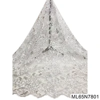 2021 african sequins net lace fabric 2021 high quality lace elegant for women party wedding dress 5yards ml65n78