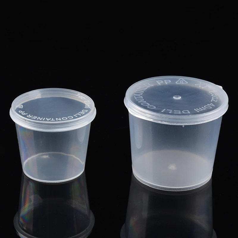 

50Pcs/Set Disposable Plastic Small Sauce Food Cups Clear Sauce Vinegar Soy Sauce Storage Containers Boxes with Lids Kitchen Tool