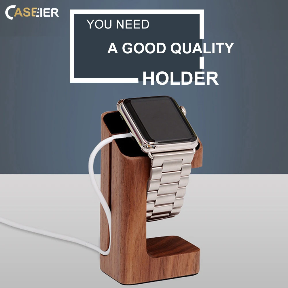 Деревянная Подставка для зарядки CASEIER док станция Apple Watch серии 1/2/3/4/5 кронштейн