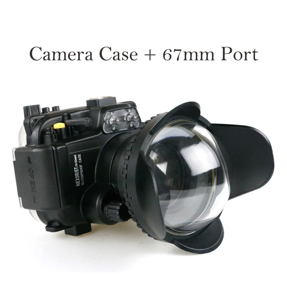 Case and 67mm Port Водонепроницаемый для подводного плавания Корпус Камера чехол для дайвинга для sony NEX5 NEX-5 NEX5N NEX-5N NEX5R NEX5T NEX-5T NEX6 NEX-6 NEX7 NEX-7 - Цвет: Case and 67mm Port