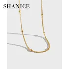 Женское серебряное ожерелье SHANICE, колье из серебра 925 пробы с цепочкой и бусинами, чокер золотого цвета, толщина 1 мм, серебряное ожерелье, ювелирные изделия 925