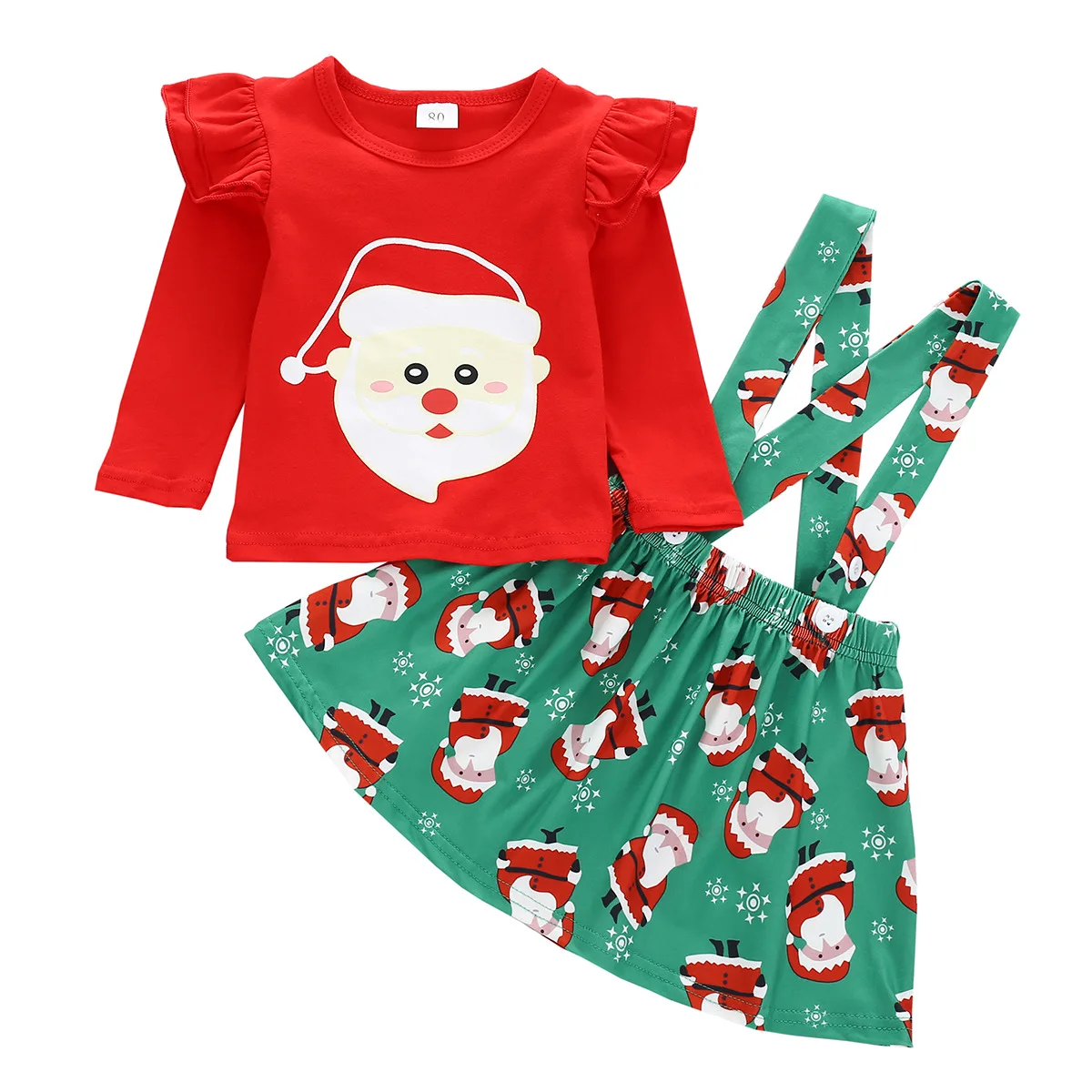Новинка футболка с длинным рукавом и Санта-Клаусом рождественской елкой юбка на