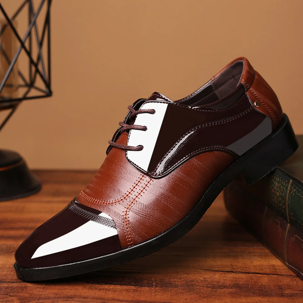 

Pointed Large Size Leather Shoes Men Ballroom Wedding Business Sports Latin Prom Dance