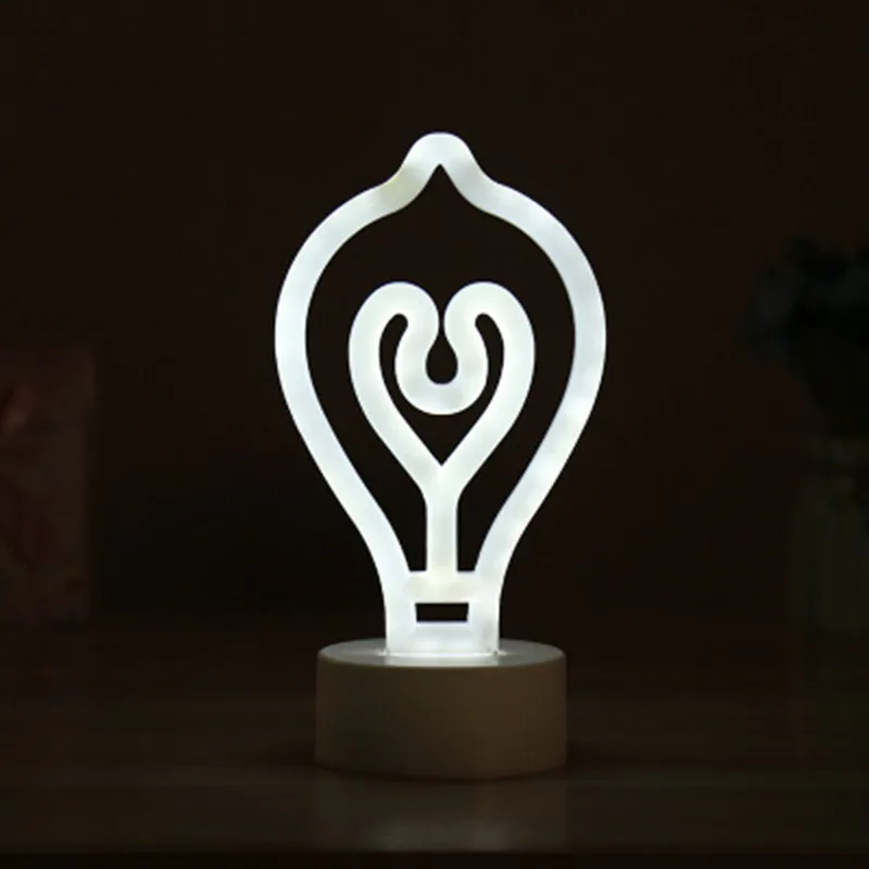 Light bulb Модный Радужный светодиодный неоновый свет неоновая вывеска красочная настольная лампа сказочные огни праздничный подарок для дома детская комната вечерние Декор Новинка - Испускаемый цвет: Light bulb