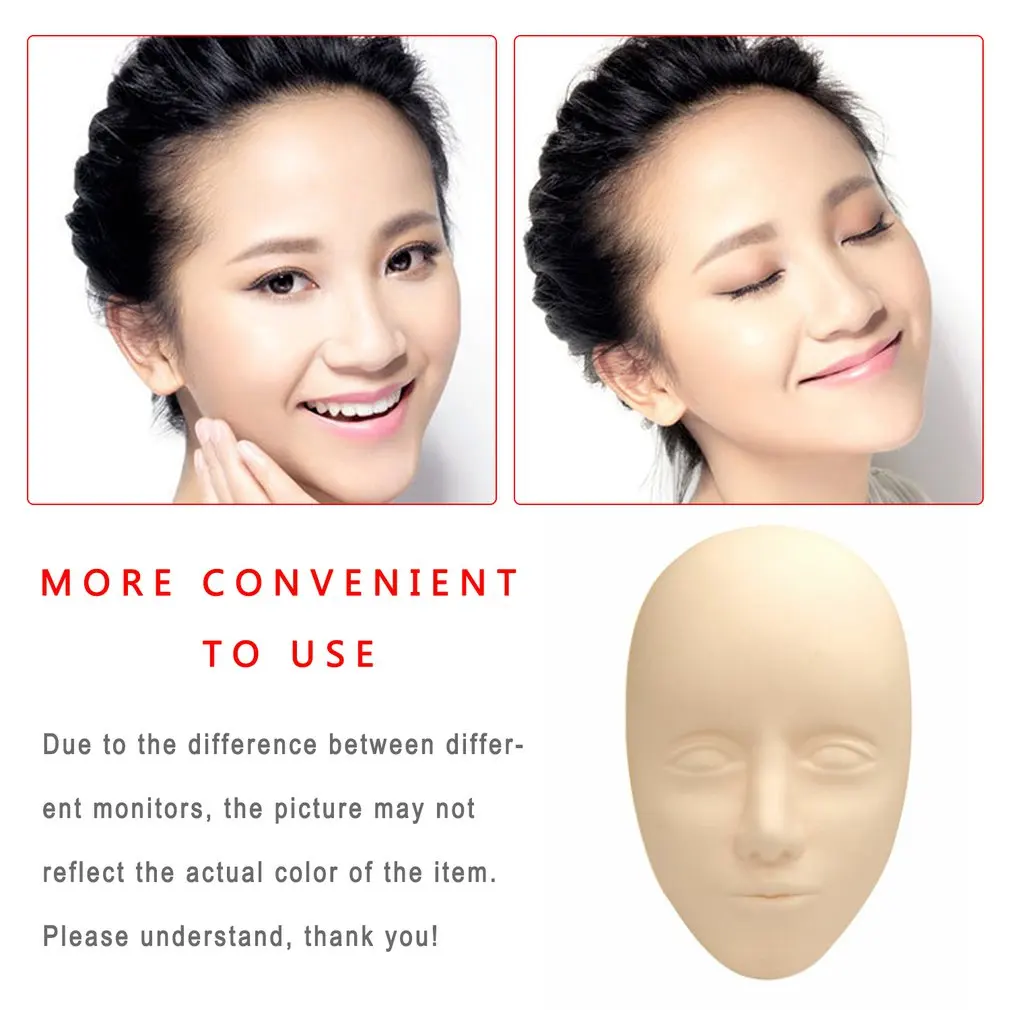 

5D Facial Tattoo Training Head Silicone Practice Permanent Makeup Lip Eyebrow Tattoo Skin Mannequin Doll Face Head