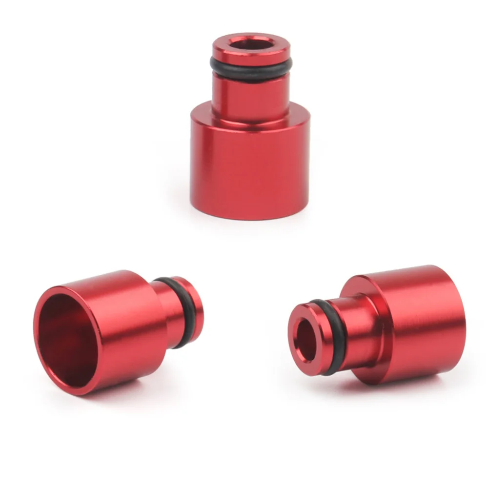 

4pcs Aluminium Alloy Car Fuel Injector Adapters Hat Fuel Nozzle Spacers Extenders Car Cap Car Accessories (Red)