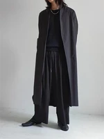 mens trench coat spring and autumn new korean edition british style urban youth fashion leisure long loose large coat