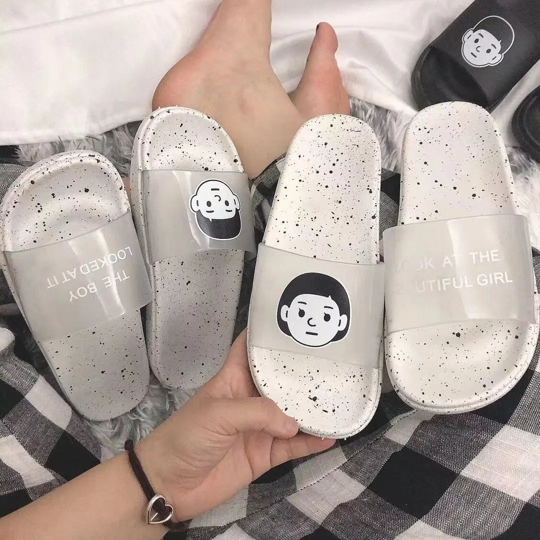 

Women's Slippers Women Shoes Women Couple Flip Flops Soft Beach Slides Lover Slippers Flat Casual Summer Male Chaussures Femme