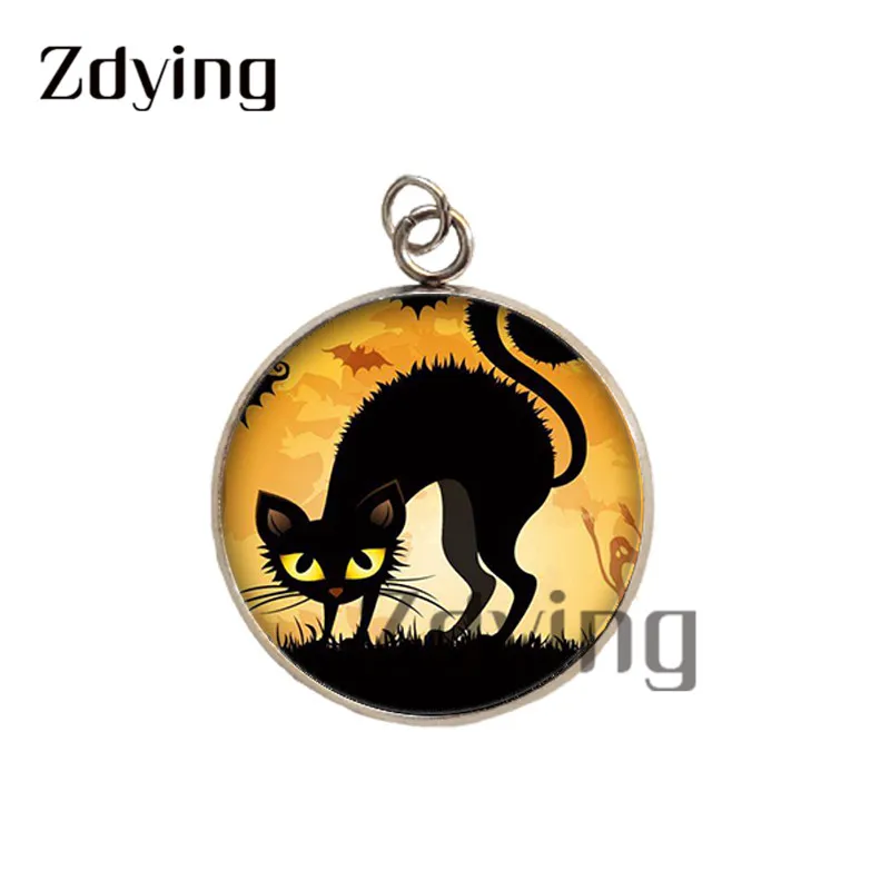 2 шт. круглые стеклянные подвески с изображением животного летучая мышь кошки