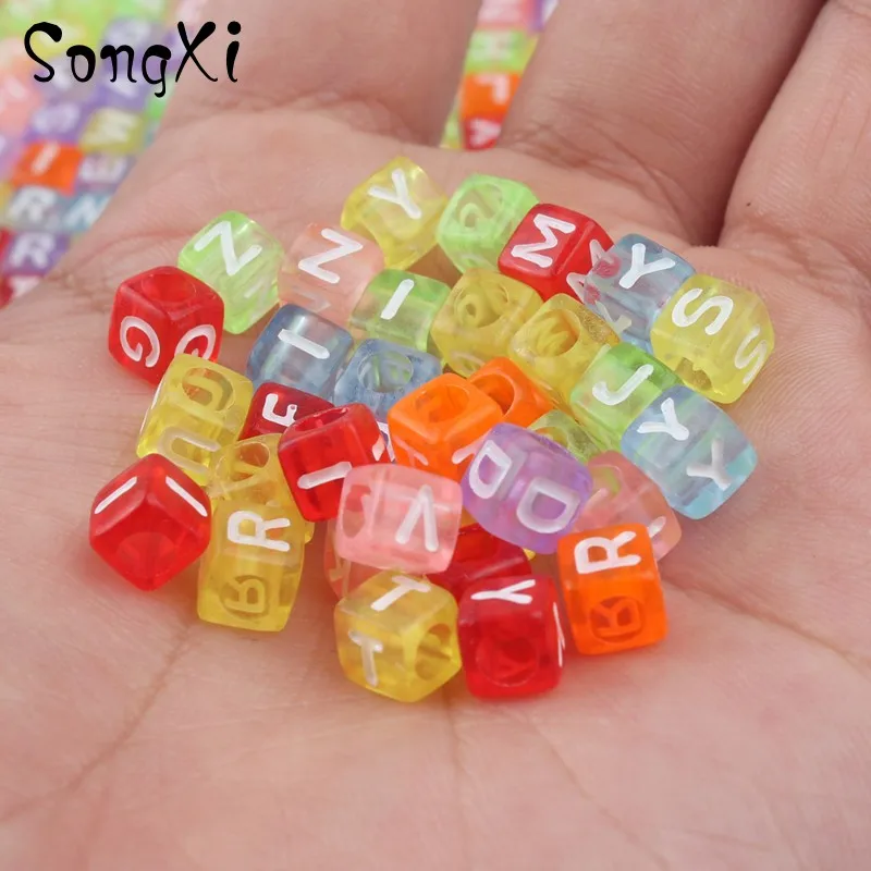 Акриловые бусины буквы алфавита 6 мм 100 шт.|Бусины| |