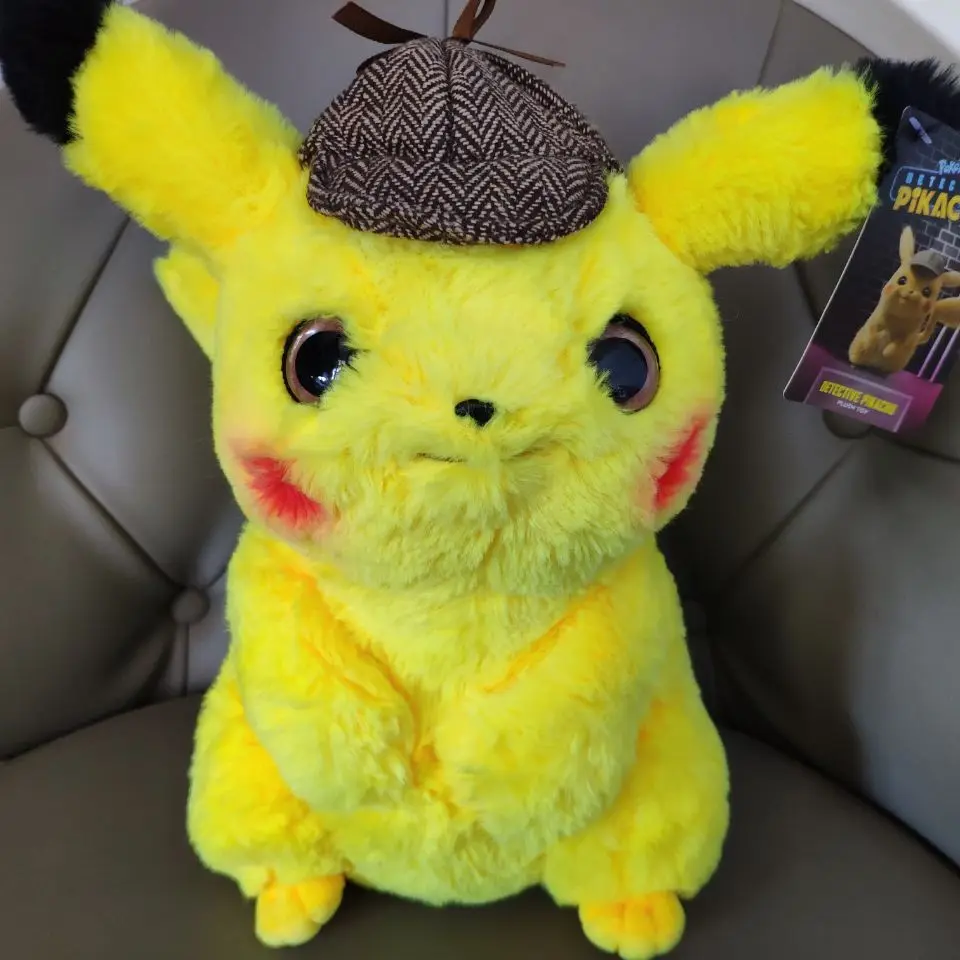 DetectivePikachu28cm Сыщик Пикачу Psyduck Bulbasaur Mewtwo плюшевый Чаризард игрушки для детей подарок милый коготь машина кукла мягкая чучела фильм - Цвет: DetectivePikachu28cm