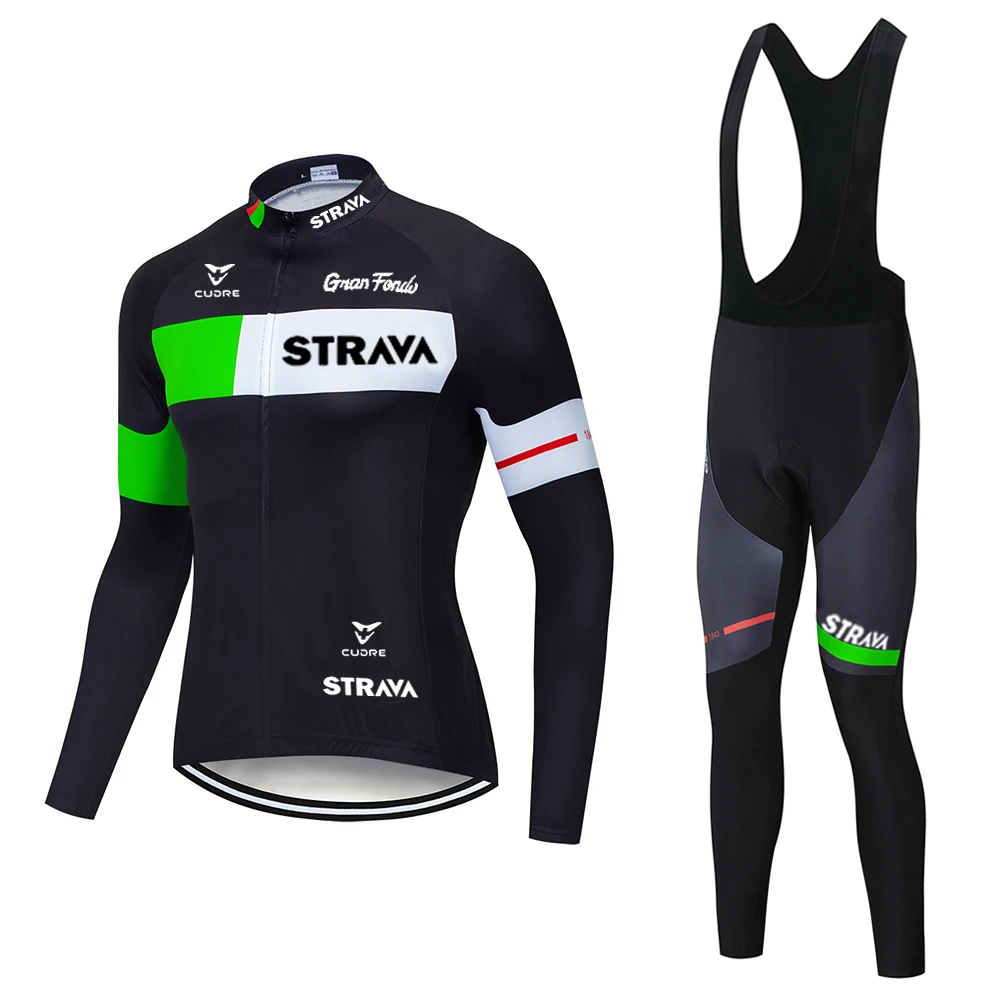 2020 профессиональная команда STRAVA комплект из Джерси с длинным рукавом и брюк
