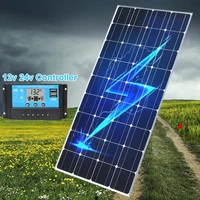 solar panel 300w 12v 24v battery charger controlller 30a glass monocrystalline cell waterproof 1000w for car boat home garden rv