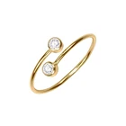 Женское золотое кольцо с двойной дрелью, из серебра 100% пробы