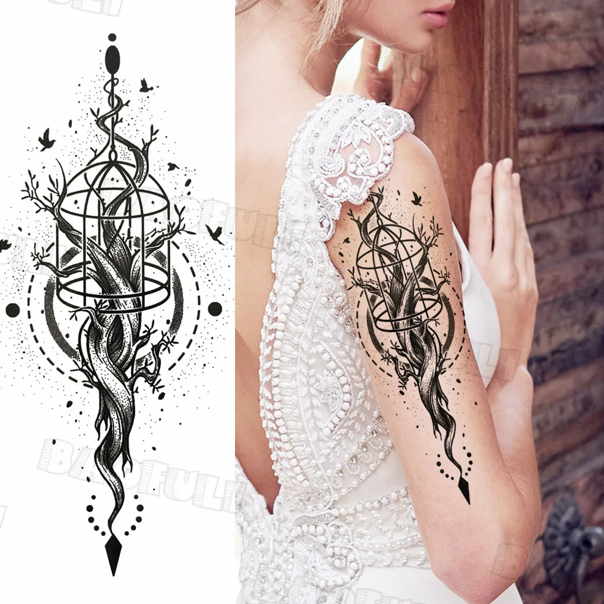 Компасы племенные геометрические Временные татуировки для глаз мужчин женщин