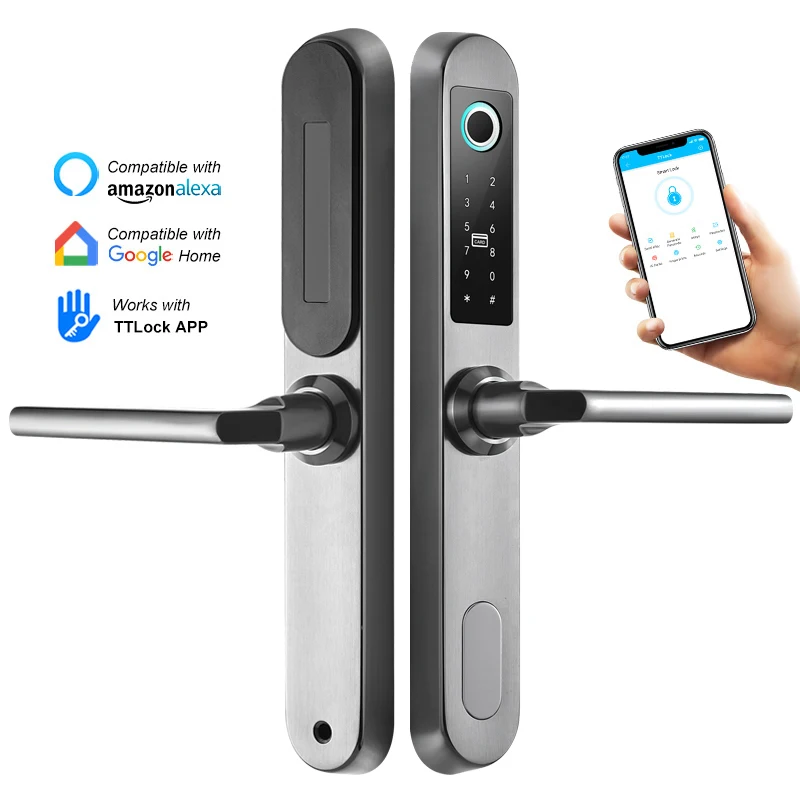 

Waterproof Outdoor Cerradura Inteligente Bluetooth TTlock App Smart Home Electronic Fingerprint Smart Lock on Aluminum Door
