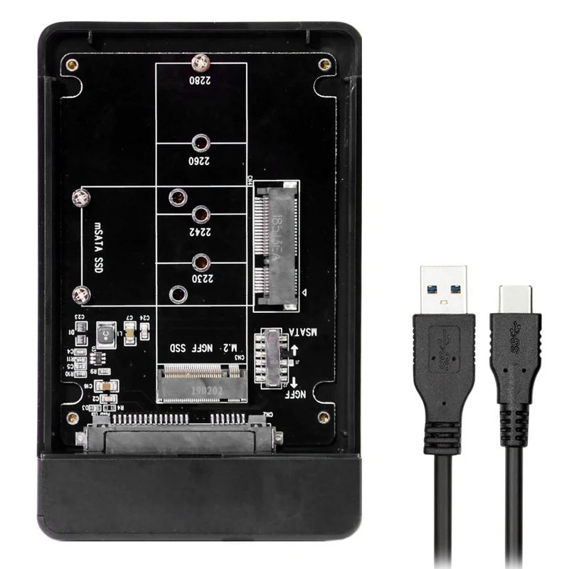 MSATA и Combo M.2 NGFF B Key SSD для USB Type C чехол конвертер корпус с переключателем|Корпус