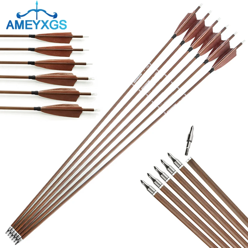 

6/12 шт., натуральное коричневое перо для лука